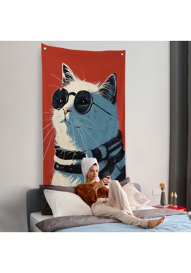 Cool Kedi Duvar Örtüsü-7643