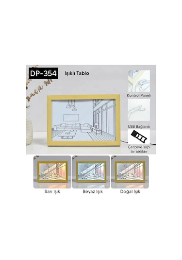 Işıklı Tablo Çok Renkli