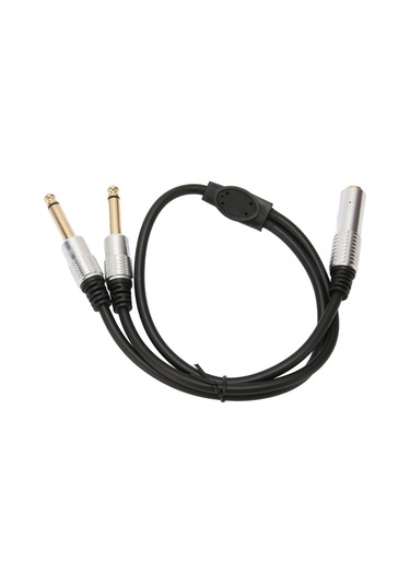 Tenfowee Alüminyum Kasa Ve Altın Kaplama 6.35mm Stereo Ses Ayırıcı Kablosu - 1 Adet Dişi 2 Adet Erkek Uçlu, 0.5m Uzunlukta, Mikser Ve Hoparlör İçin Uyumlu