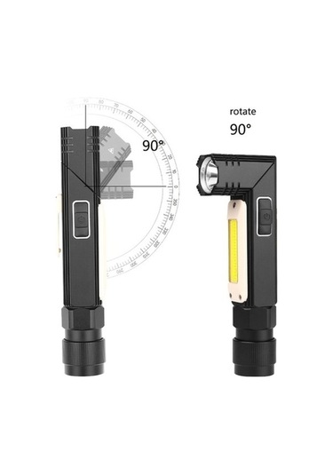 Ulzyvf Createtech Xpg+cob Usb Fener, Kırmızı Kemerli, Siyah, Beyaz 3189b Oq, Küçük Ve Katlanır Siyah