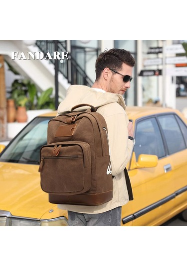 Kanvas Sırt Çantası, Okul Çantası, Yürüyüş Sırt Çantası, Dış Sarı