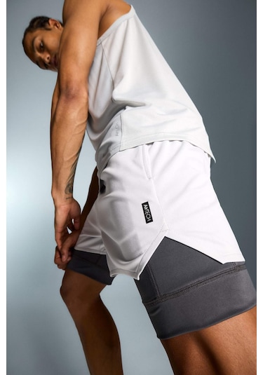 DeFactoFit Slim Fit Dar Kesim Sporcu Taytlı Şort E2760AX25SMGR184