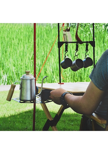 Lixada Lixada Taşınabilir Işık Direği Tepsisi Hafif Paslanmaz Siyah