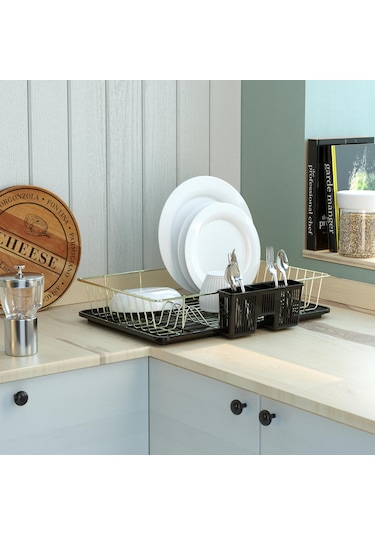 Teknotel Tek Katlı Bulaşıklık Tabaklık Altın Sarı Kb003 Altın