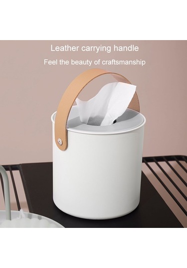 Sones Taşınabilir Ev Mendil Kutusu Sehpa Restoran Masaüstü Peçete Saklama Kutusu, Stil: Yuvarlak
