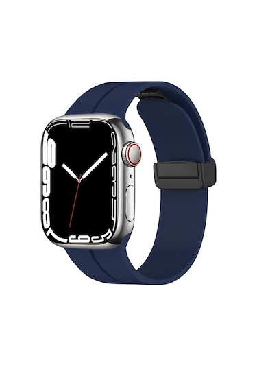Apple Uyumlu  Watch 42 MM Manyetik Klipsli Silikon Lüx Kordon