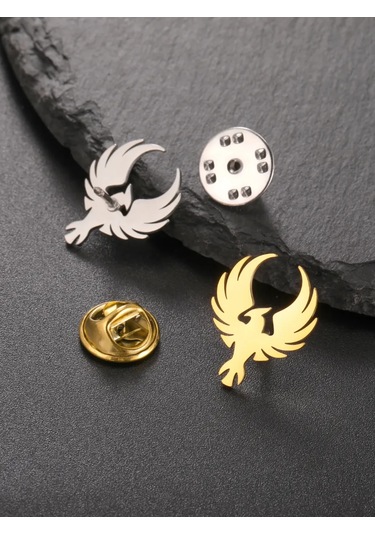 Olfil Özgürlük Efektiyle Minyatür Feniks Kuşu Uçuş Broş 372749477 Gri