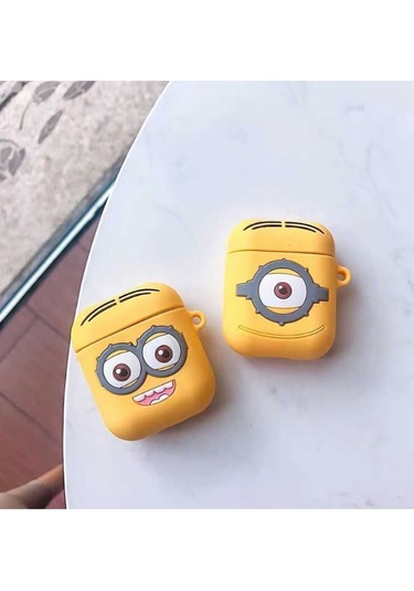 Iphone 1/2. Nesil Uyumlu Koruyucu Bluetooth Kulaklık Kılıfı Figürlü Minions Airpods 1/2. Nesil