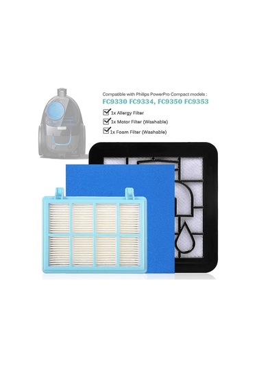 Geeroyoo Philips Powerpro Kompakt Ve Marathon Fc9330-fc9353 Serisi Süpürge Filtre Seti: Motor, Köpük Ve Hepa 13 Filtreler İle Temiz Hava Sağlama
