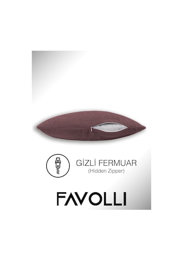 Br Favolli Kadife Dokulu Lavanta Pembesi Kırlent Kılıfı Dream Serisi Punch Için Uygun Gizli Fermuar Lavanta Pembesi