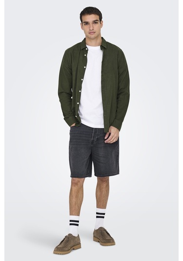 Only & Sons Erkek Gömlek 22012321 Koyu Haki Koyu Haki