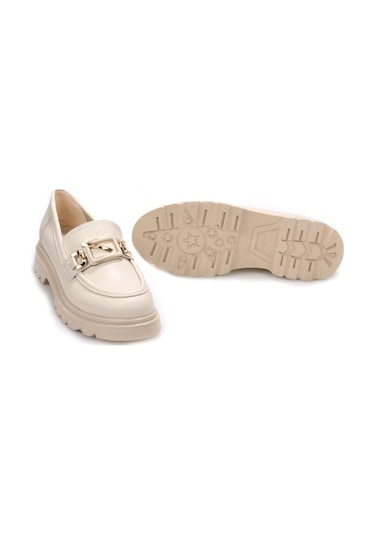 Papuçcity Fncy 03162 Kadın Günlük Loafer Ayakkabı Krem