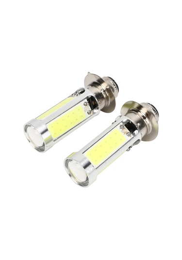 Kosona Motosiklet Farı H6m Px15d P15d25-1 5 Cob Led Beyaz Işık Fokus Lensli 2 Adet Enerji Tasarruflu