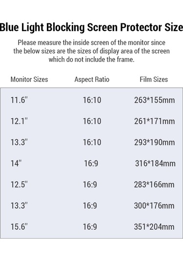 Mufunye 14 İnç 16:9 Dizüstü Bilgisayar İçin Manyetik Mavi Işık Engelleyici Ekran Koruyucu Pet, 0.45mm