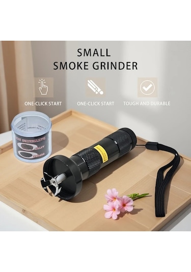 Elmpaly Alaşımlı Şarjlı Cep Tütün Değirmeni 3 Bölmeli Taşınabilir Baharat Öğütücü