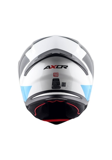 Axor Hunter Turbo Ece 22.06 Kapalı Kask Beyaz - Kırmızı - Mavi