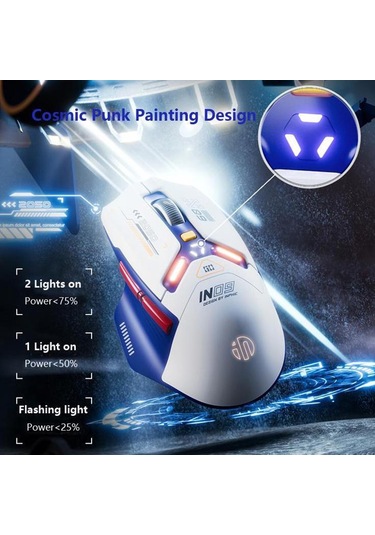 Inphıc In9 Kablolu / Bluetooth 5.0 / 2.4g Kablosuz Fare Oyun Ofis Ev Bilgisayarı Dizüstü Bilgisayar Mouse