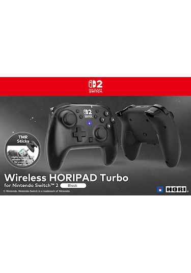 Nintendo Switch 2 HorApple iPad Uyumlu  Turbo Kablosuz Oyun Kolu Siyah Pro Controller