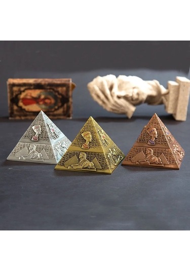 Tongxida Özellikle Mısır Firavun Rüzgar Geçirmez Metal Küllük Kapaklı Piramit Şekli Çok Renkli Moda Ve Konforlu Hayat Tarzı İç Çok Renkli