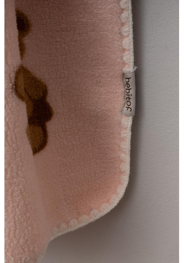 Bebitof Sevimli Ayıcıklar Desenli 90x100 Cm Peluş Bebek Battaniye Bbtf.pmb.95076 Pembe
