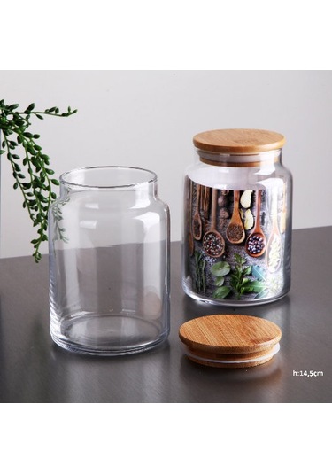 Bambu Kapaklı Cam Kavanoz 2 Adet- 0.8 Lt