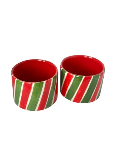 Cozy Home Festive Cozy Cups Merry 200 Ml Seramik Kupa Kırmızı - Yeşil