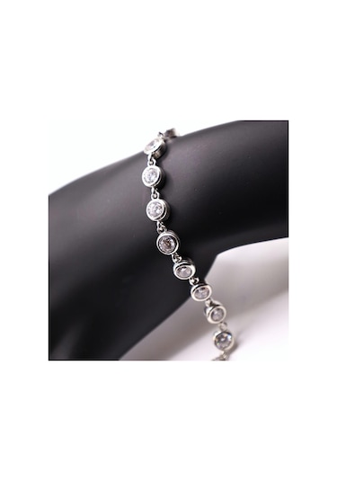 Agakulche Gümüş Zirkon Taşlı Tohum Bileklik Gümüş