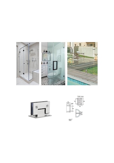 Mufunye 304 Çelik Cam Kapı Misketi, 8-12mm Cam Uyumlu, 50kg Yüke Dayanır, 90 Derece Açılım, Otomatik Geri Çekme Özelliği, Pimli Montaj, Paslanmaz, Fırça Altın Rengi Diğer