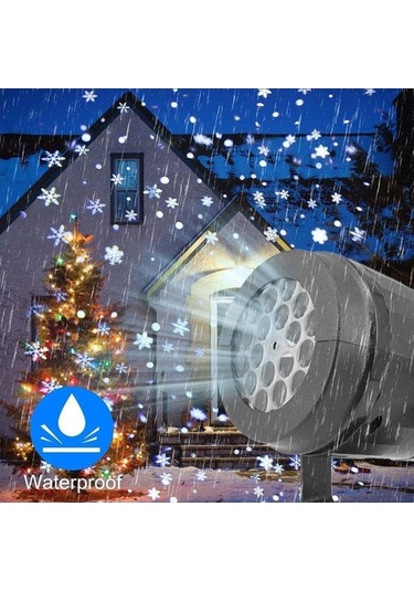 Novahub Noel Partisi Kar Tanesi Lazer Projektör, 4w Led Sahne Işığı, Dönen Desen Aydınlatma, Bahçe Dekor, Siyah, Ab Fişli Siyah