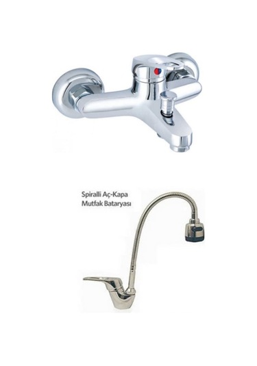 Erce Mix Spiralli Evye ve Banyo Bataryası Krom