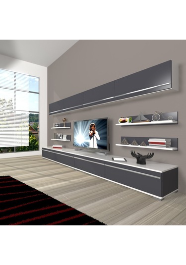 Decoraktiv Eko 360y Mdf Tv Ünitesi Tv Sehpası Beyaz - Siyah