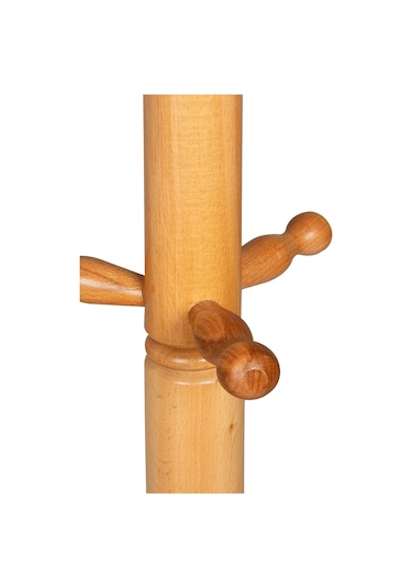 Refilya Masif Ahşap Tornalı Askılık Natürel Cilalı Doğal