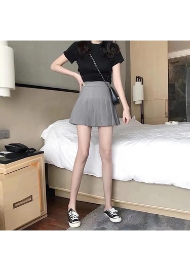 Gri Yaz Kadın Pileli Etekler Bayan Mini Etekler Yüksek Bel Beyaz Siyah Etekler Tatlı Kız Kore Etekler Vintage Etek M Gri Gri Yaz Kadın Pileli Etekler Bayan Mini Etekler Yüksek Bel Beyaz Siyah Etekler Tatlı Kız Kore Etekler Vintage Etek M Gri