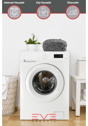 Eve Tekstil %100 Pamuk Ranforce Çarşaflı Yastık Ve Yorgan Kılıflı Çift Kişilik Nevresim Takımı 200x220 Cm Koyu Gri