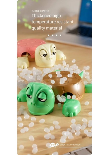 Yunboo Plastik Kap垫i Altlığı Kaplumbağa Figürü - 3 Yaş Ve Üzeri - 17.5x12.5x5 Cm - Masada Dekoratif Ve Fun Alet - Sarı Poşetli