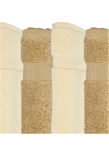 Tardan Elegant El Yüz Havlusu 4 Adet Krem-Kahverengi