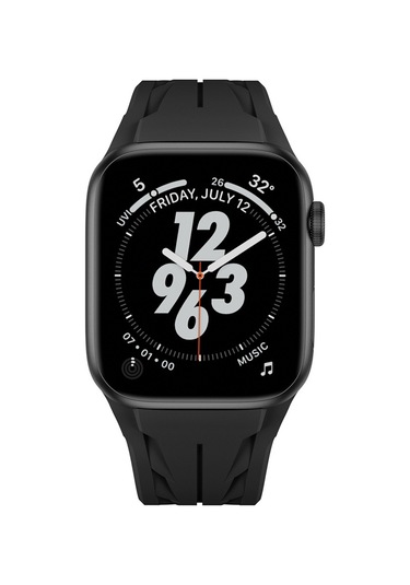 iOs Watch Uyumlu  44mm Krd-127 Metal Tokalı Silikon Kordon-beyaz