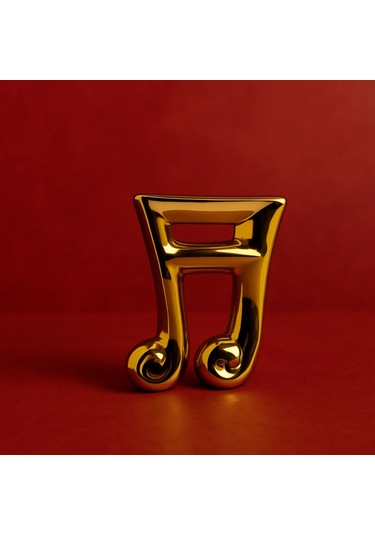 Gold Nota 2 Dekoratif Seramik Obje 17x7