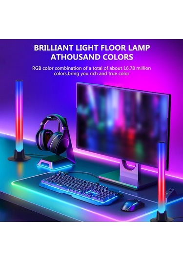 Pazly 2 Adet Renkli Usb Masaüstü Atmosfer Lambası Ses Alma Ve Işık Özellikli Diğer