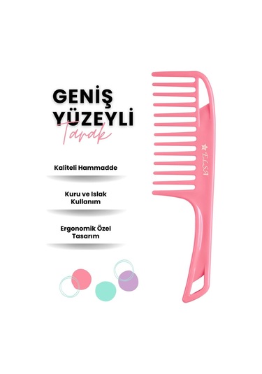 Professional 0345 Geniş Tarak 3x Krepe Tarak Hediyeli