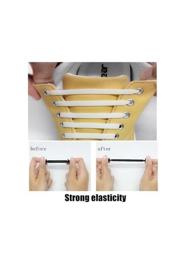 Trendooze Unisex Tüm Spor Silikon Moda Kravat Koşu Kayış Kadın Hiçbir Fit Erkek Elastik Dantel Beyaz Ayakkabılar Ayakkabı Ayakabı Atletik Adet/takım 16 Xw Beyaz