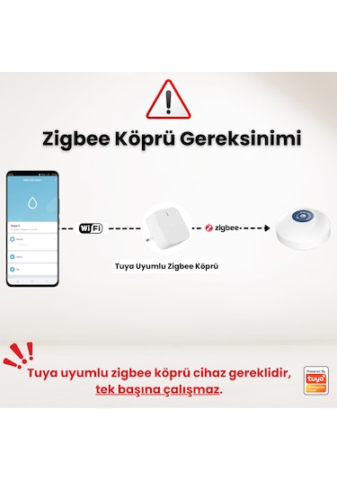 Zigbee Su Baskını Sensörü Tuya, Smart Life