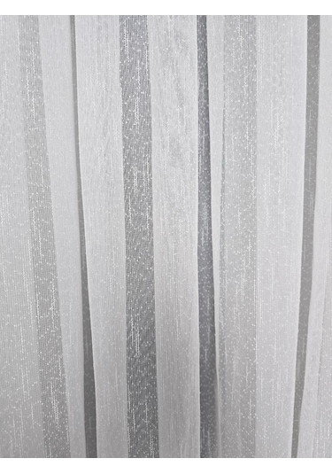 Nokta Çizgi Desenli Şık Tül Perde Ekru 1 E 3 Pileli Et5003santuk