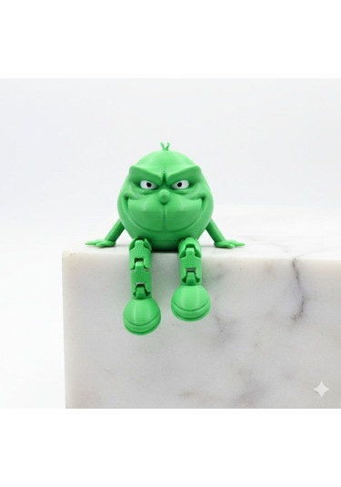 Fidget Grinch Figür - Oturan Grinch Sarkan Bacaklı 3d Baskı - 2 Adet