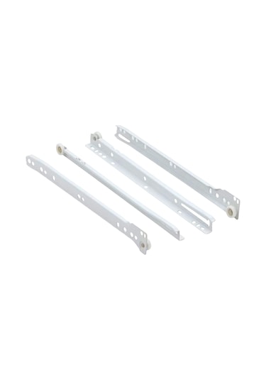 Beyaz Metal Çekmece Rayı Tekerlekli Mobilya Dolap Çekmece Rayı Beyaz 45cm 1 Takım Metal Çok Renkli