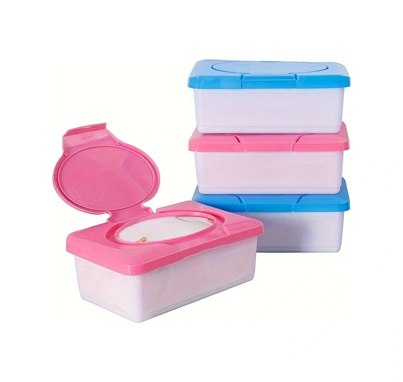 Xuweiwei Pembe Islak Mendil Saklama Kutusu 80 Yaprak Kapaklı Modern pembe