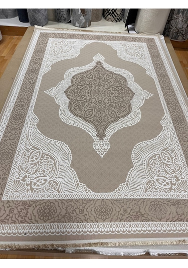 Bertuğ Halı Ada Serisi 016 Salon Oturma Odası Halısı 6m2 200x290 Krem - Vizon