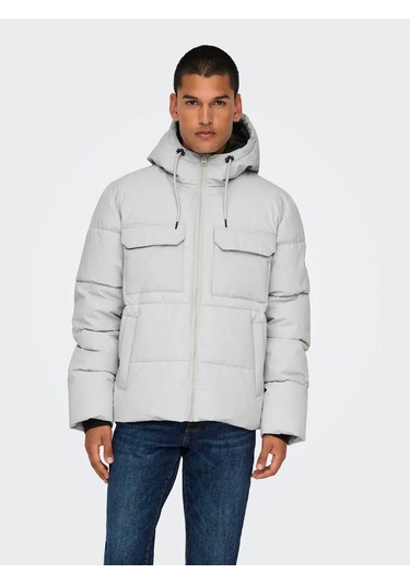 Only & Sons Erkek Mont Beyaz 22029661 Onselıjah Pckt. Hood Jacket Otw Noos 25kw21000040 W210181 Beyaz