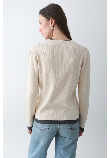 Vanilya - Antrasit 2 Patlı Düğmeli Kazak - 251023 Vanilya - Antrasir