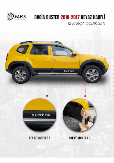 Dacia Duster Uyumlu 2010-2017 Dodik Seti 12 Parça Beyaz Harfli